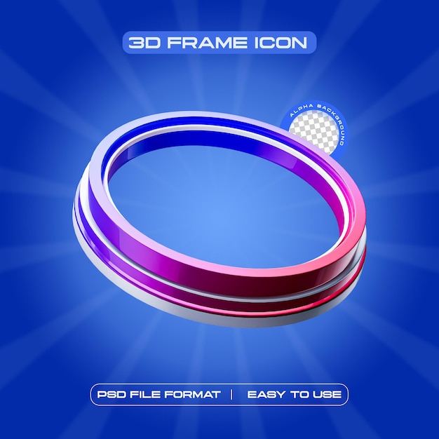 PSD gratuito il profilo del social media circle frame 3d render illustration