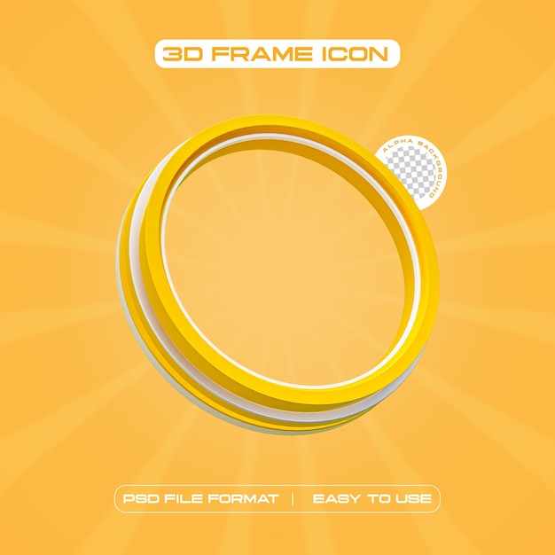 소셜 미디어 서클 프로필 프레임 3d 렌더 일러스트레이션