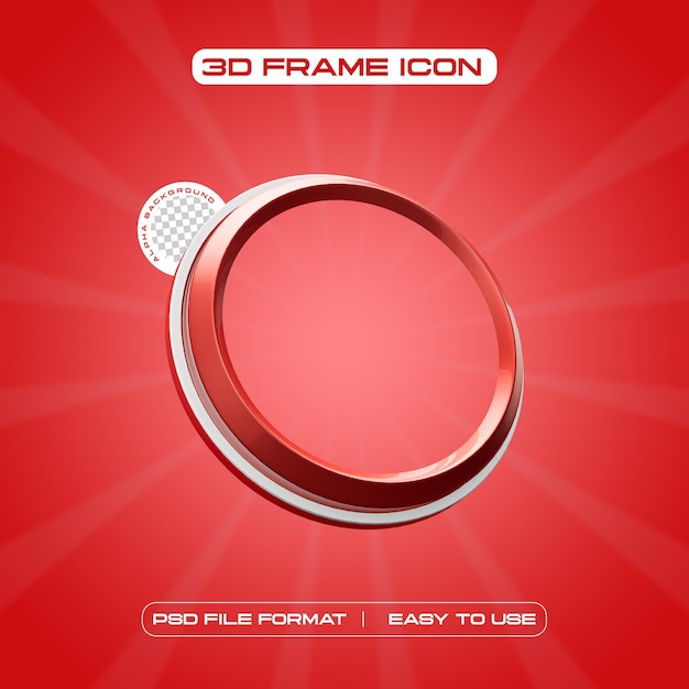 PSD gratuito il profilo del social media circle frame 3d render illustration