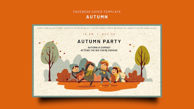 Free PSD social media cover template for autumn celebration