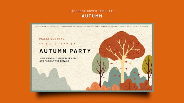 Free PSD social media cover template for autumn celebration