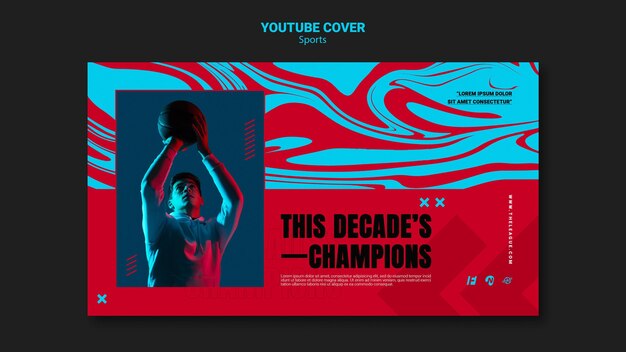 Social media cover template for basketball game