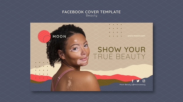 Social media cover template for beauty and skincare