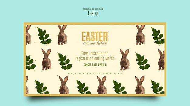 Free PSD social media cover template for easter celebration