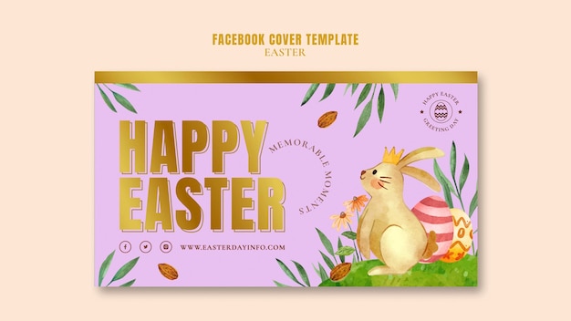 無料PSD イースターのお祝いのソーシャル メディアの表紙のテンプレート