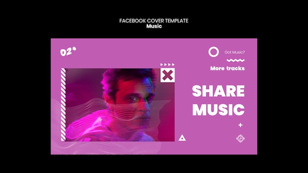 Modello di copertina dei social media per l'ascolto di musica