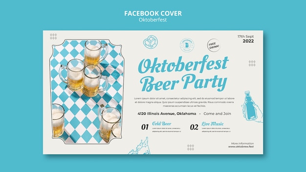 Free PSD social media cover template for oktoberfest celebration