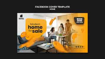 Free PSD social media cover template for real estate new home