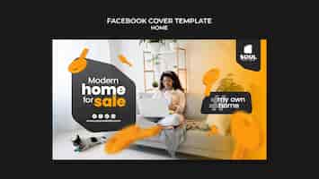 Free PSD social media cover template for real estate new home
