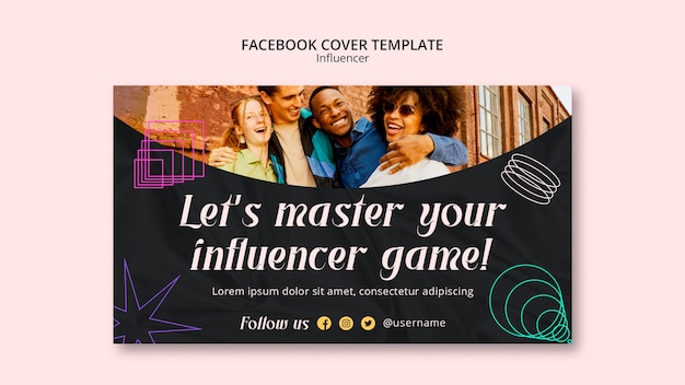 Free PSD social media cover template for social media influencer