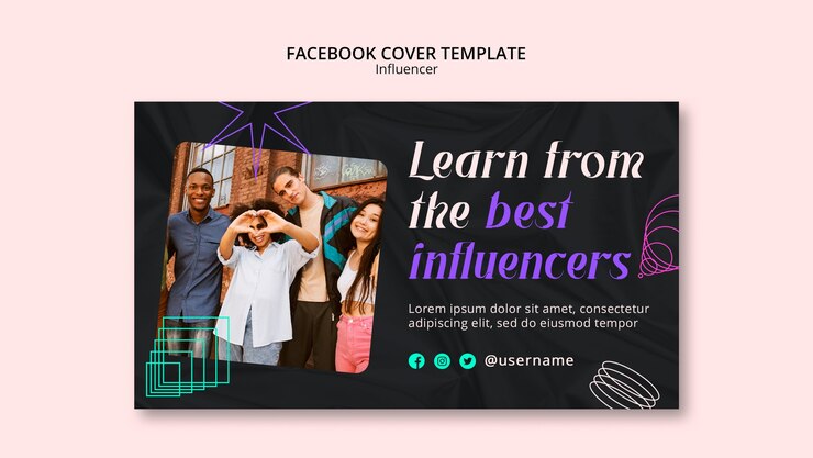 मुफ़्त PSD social media cover template for social media influencer