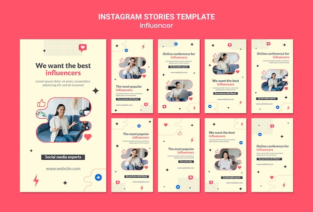 PSD gratuito storie di instagram di esperti di social media