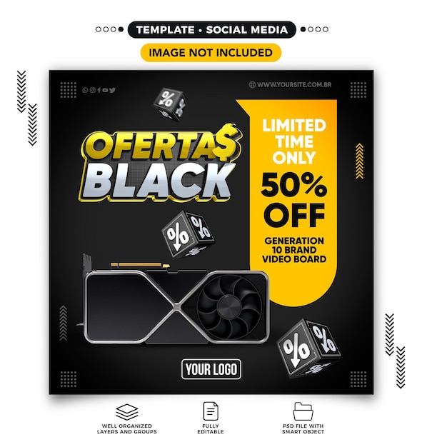 Premium PSD Social media feed black friday for electronics sales with