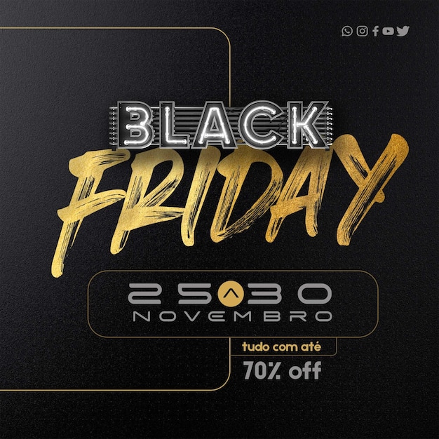 Social media feed black friday dal 25 al 30 novembre