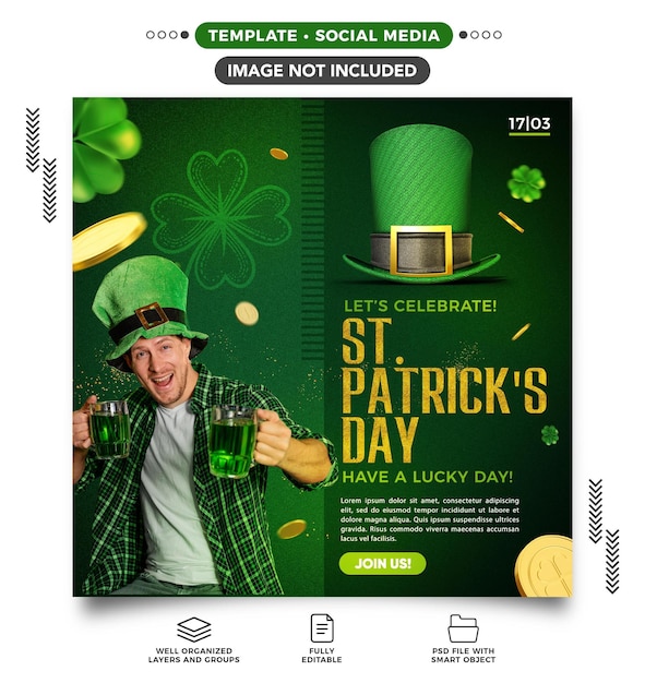 Social media feed celebrating st patricks day