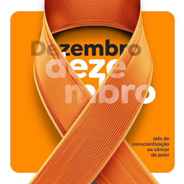 Free PSD social media feed december orange together in the fight against skin cancer