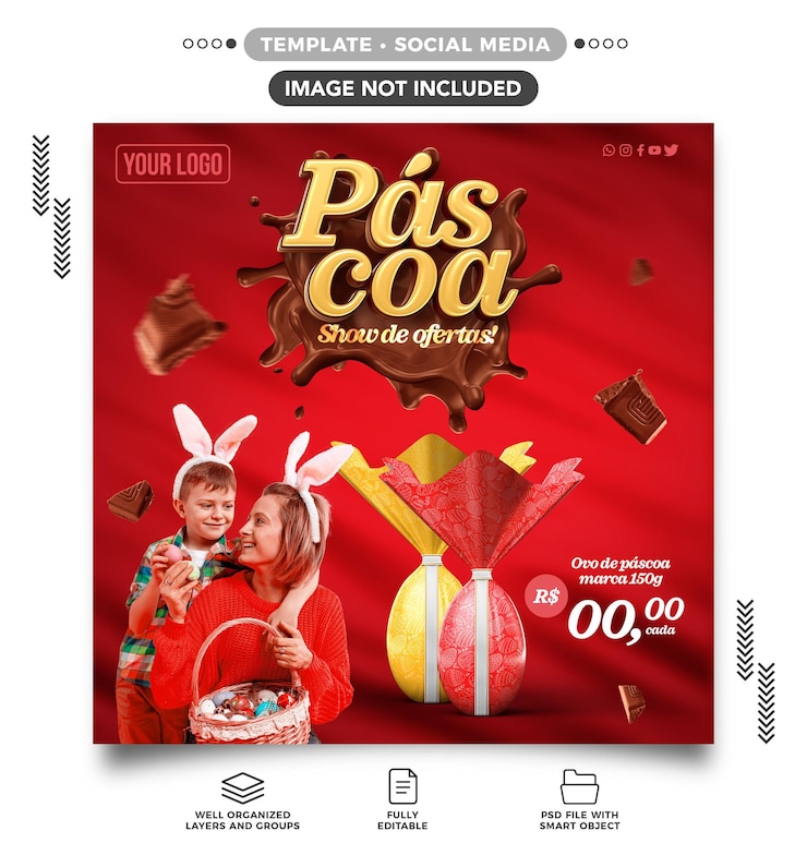 Free PSD social media feed easter show offers for easter egg sales