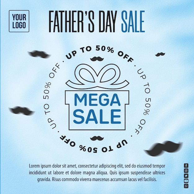 Free PSD social media feed father's day sale