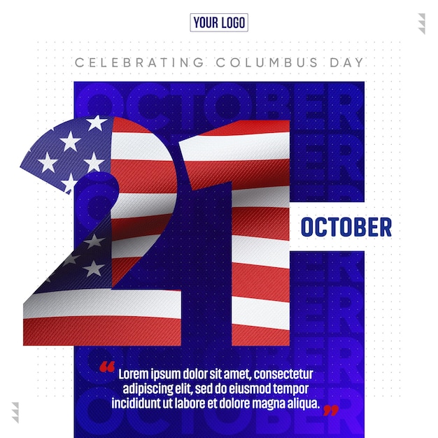 Social media feed happy columbus day