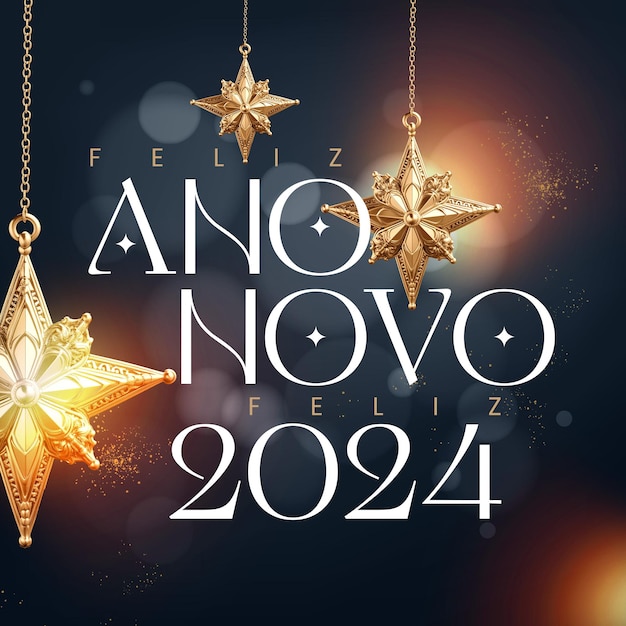 PSD gratuito feed sui social media felice buon anno nuovo 2024 sfondo nero