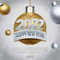 Free PSD social media feed happy new year to celebrate 2022