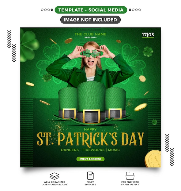 소셜 미디어 피드 Happy St Patricks Day