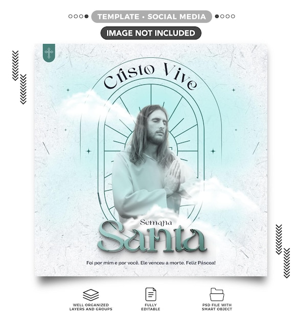 Free PSD social media feed holy week jesus christ