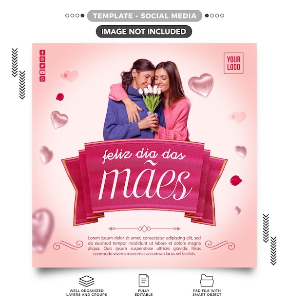 Free PSD social media feed instagram happy mothers day