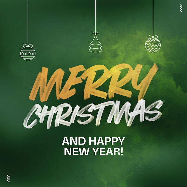 Free PSD social media feed merry christmas and happy new year