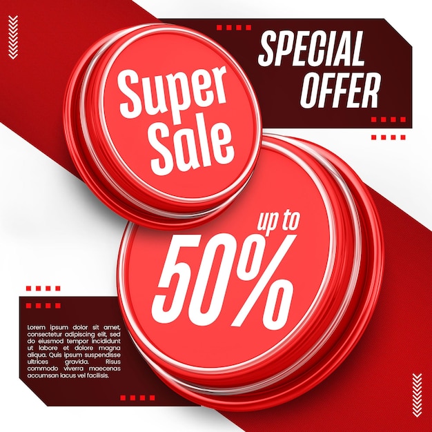 Free PSD social media feed special offer super sale template up to 50