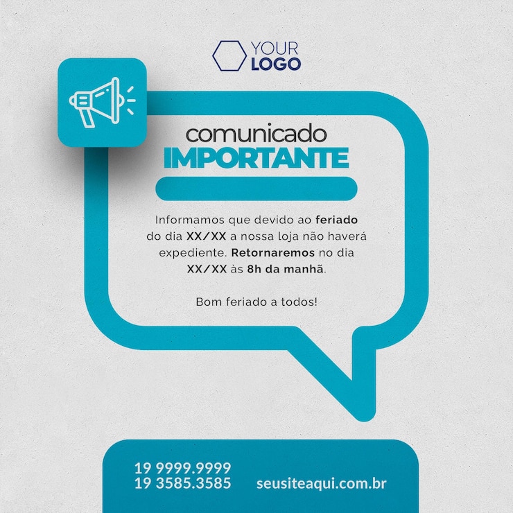 Free PSD social media feed template important announcement for retailers