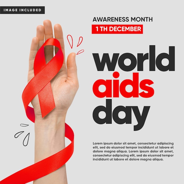 Free PSD social media feed world aids day