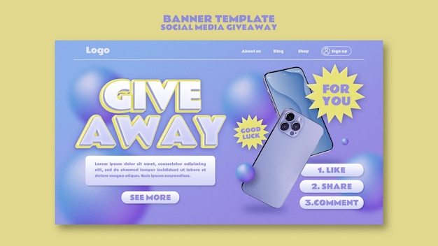 Social media giveaway template design