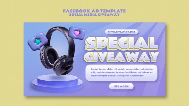 Free PSD social media giveaway template design