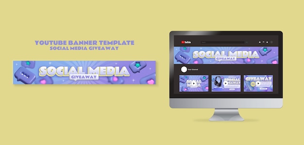 Free PSD social media giveaway template design