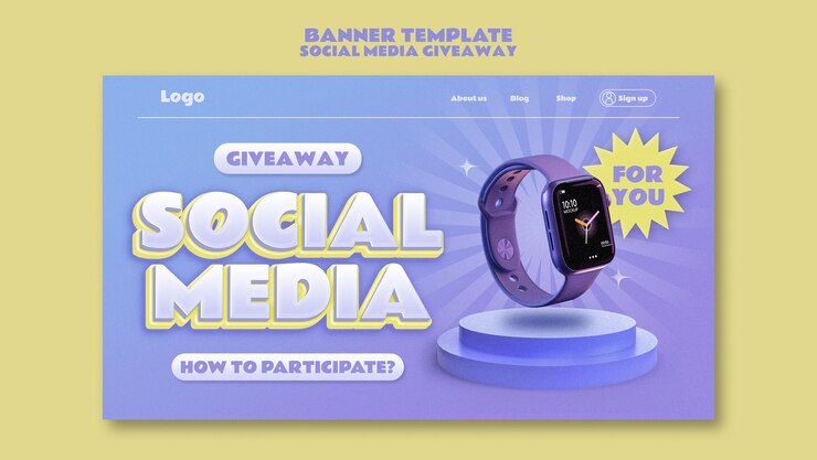 Free PSD social media giveaway template design