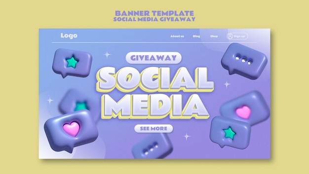 Social Media Giveaway Template Design – Free PSD Download