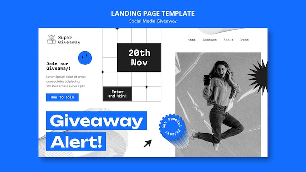 Free PSD social media giveaway template design