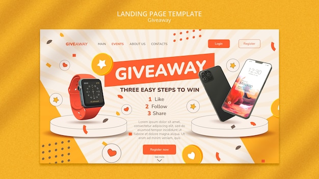 Free PSD social media giveaway template design