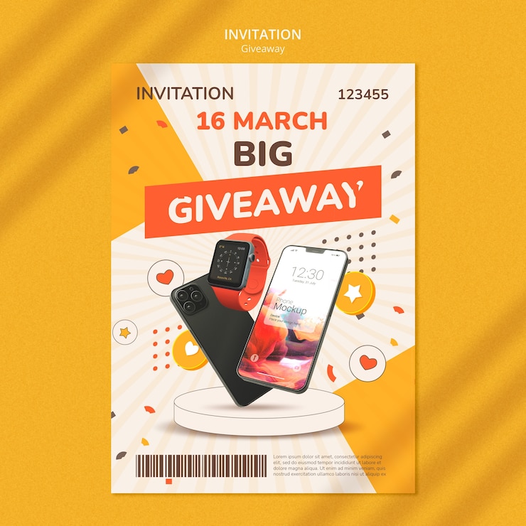 Free PSD social media giveaway template design