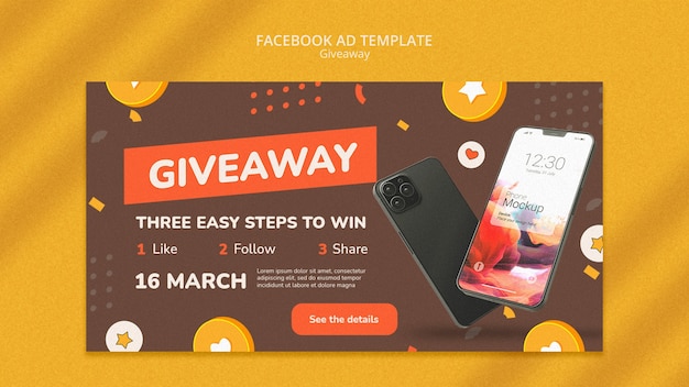 Social media giveaway template design