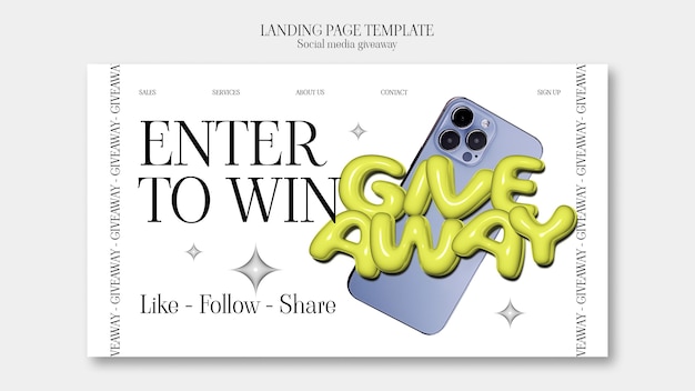 Free PSD social media giveaway template design