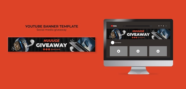 Free PSD social media giveaway template design