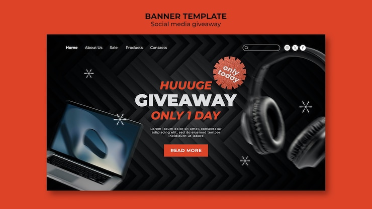 Free PSD social media giveaway template design