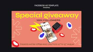 Free PSD social media giveaway template