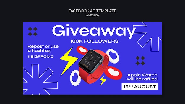 Free PSD social media giveaway template