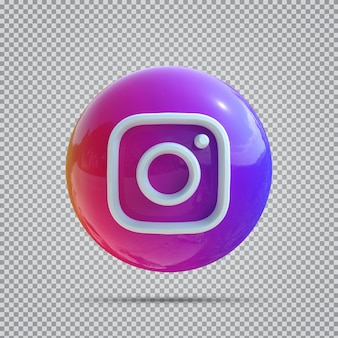 Social media icon instagram 3d