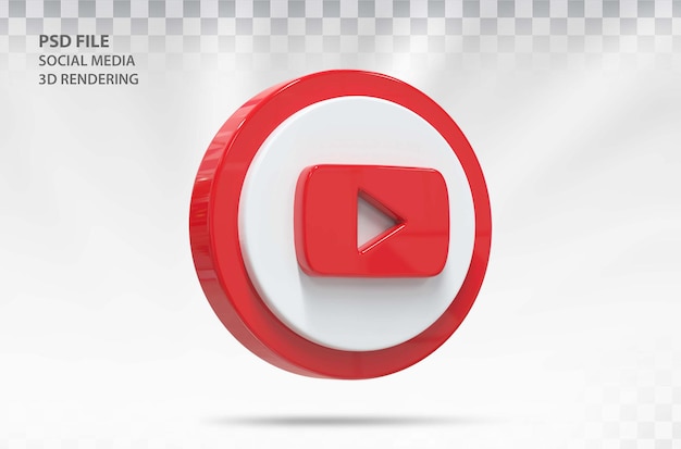 소셜 미디어 아이콘 youtube 3d 렌더링