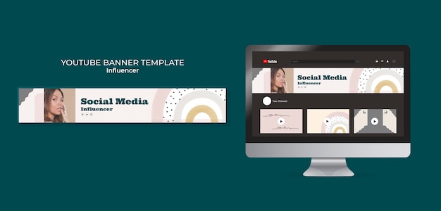 Social Media Influencer Youtube Banner Template