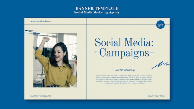 Social media marketing agency banner design template